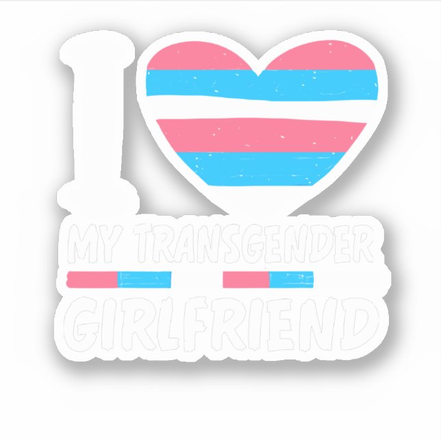 Sticker J'aime ma transgenre amie LGBT Trans Pride (Devant)