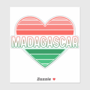 Sticker J'aime Madagascar, coeur malgache