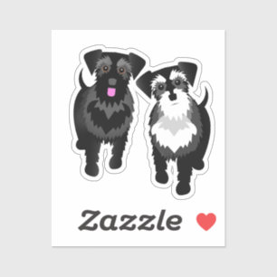 Sticker J'Aime Mes Deux Bons Schnauzers
