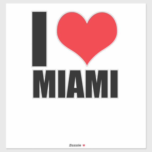 Sticker J'aime Miami (Feuille)