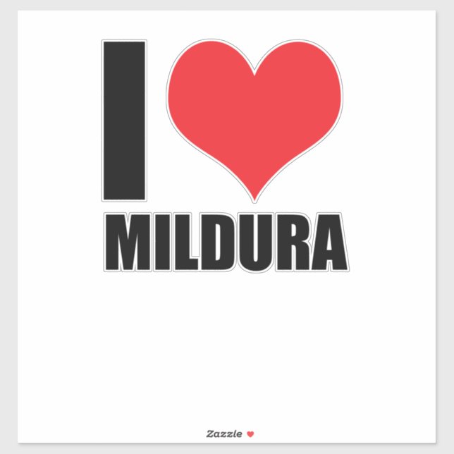 Sticker J'aime Mildura (Feuille)