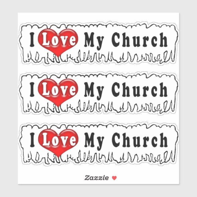 Sticker J'Aime Mon Église ! (Feuille)