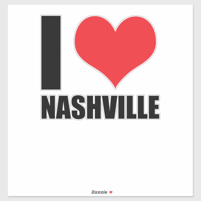 Sticker J'aime Nashville (Feuille)
