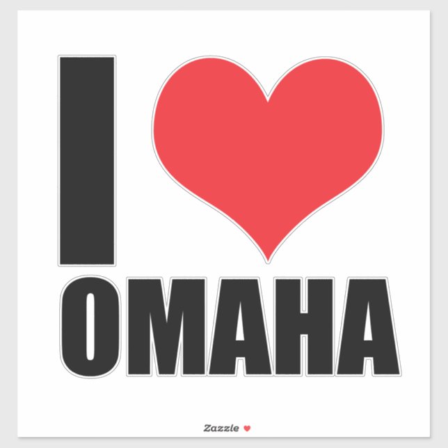 Sticker J'aime Omaha (Feuille)
