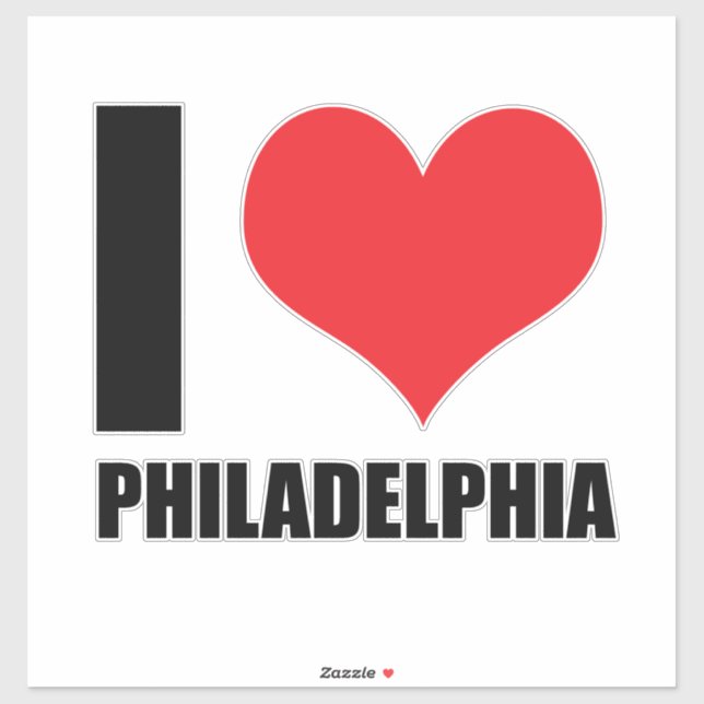 Sticker J'aime Philadelphie (Feuille)