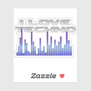 Sticker J'aime Techno