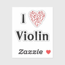 J'aime Violon Rouge Coeur De Notes De Musique Viny