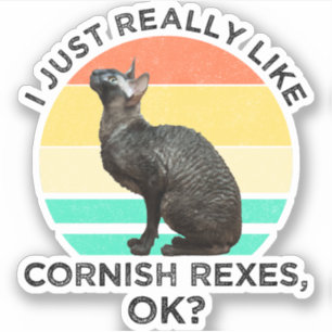 Sticker J'aime vraiment beaucoup les Cornish Rex, OK?