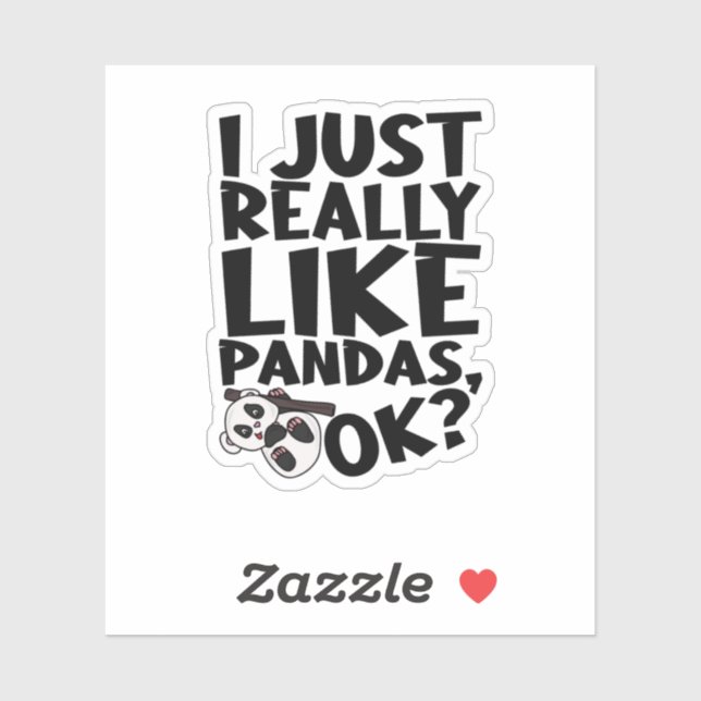 Sticker J'Aime Vraiment Pandas, Ok ? (Feuille)