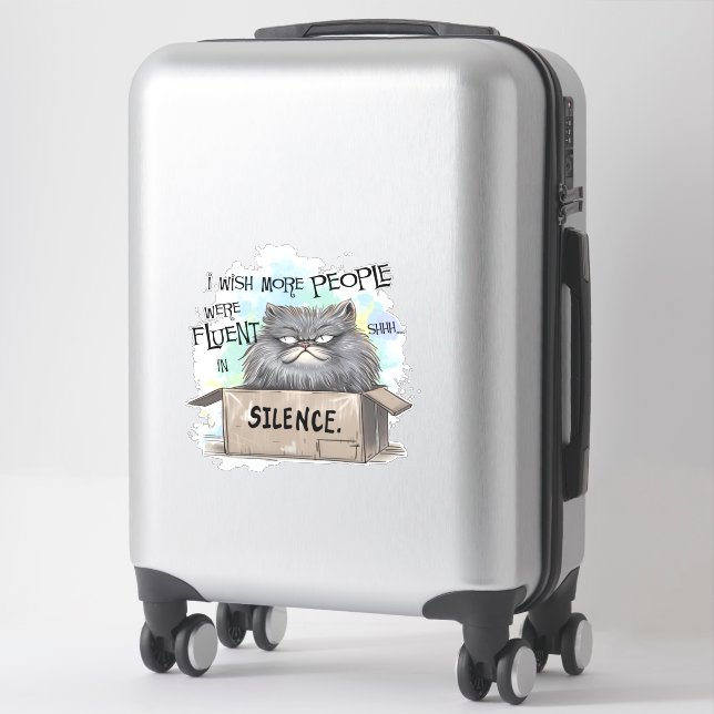 Sticker J'aimerais que plus de gens parlent couramment (Sur valise)