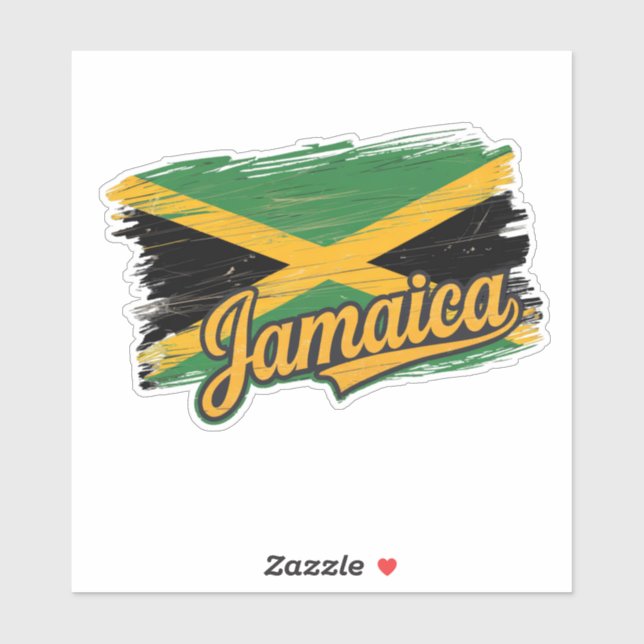 Sticker Jamaïque Drapeau Vibes vacances Rasta Island (Feuille)