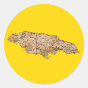 Sticker Jamaïque Map