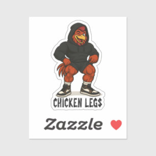 Sticker Jambes de Poulet – Entraînement Drôle de Poulet Mu