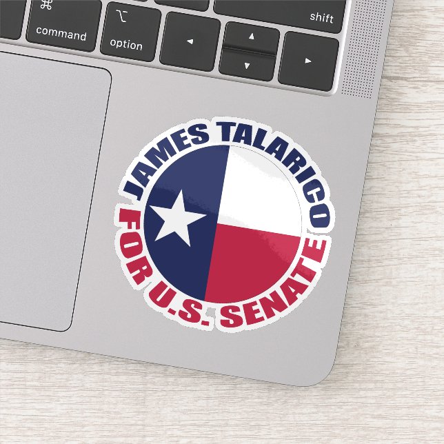Sticker James Talarico pour ordinateur portable avec drape (Détail)