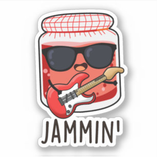 Sticker Jammin Funny Rocker Jam Pun