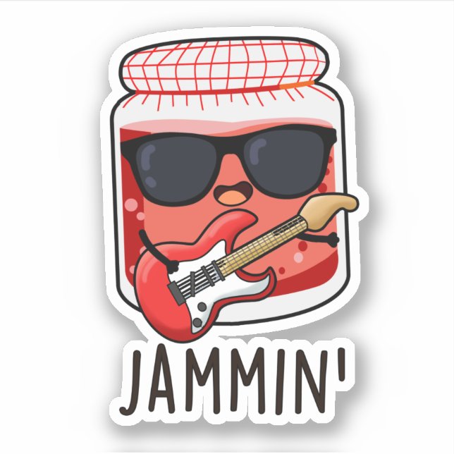 Sticker Jammin Funny Rocker Jam Pun (Devant)