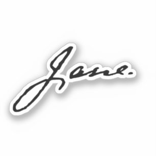 Sticker Jane comme dans Jane Austen, signature