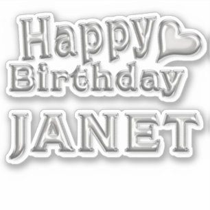 Sticker Janet Happy Birthday