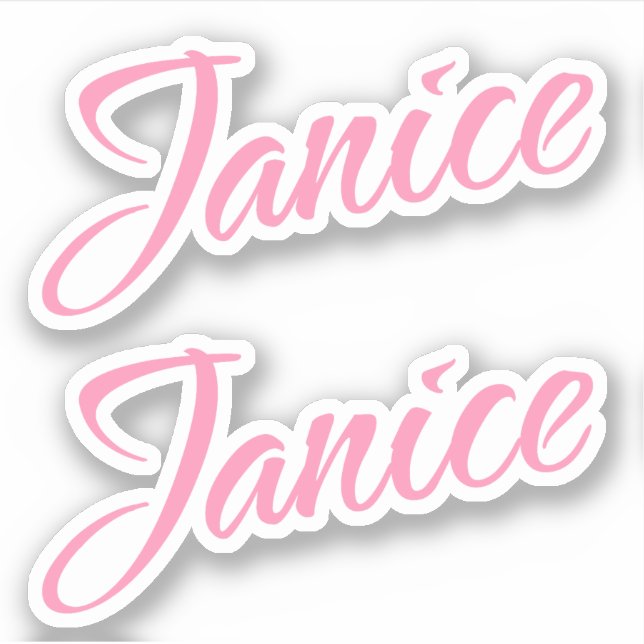 Sticker Janice Nom décoratif en rose x2 (Devant)