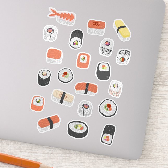 Sticker Japonais Sushi Nigiri Maki (Fun Japanese sushi die cut stickers)