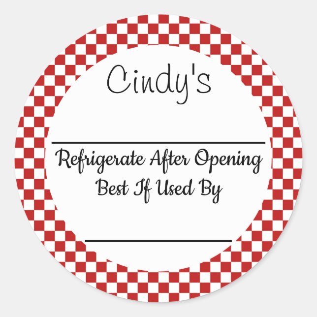 Sticker Jar personnalisé de contrôle rouge (Devant)