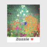 Sticker Jardin aux fleurs Gustav Klimt<br><div class="desc">Sticker avec la peinture à l’huile de Gustav Klimt Jardin aux fleurs (1906). Un beau jardin de fleurs violettes,  rouges,  blanches,  bleues et oranges. Un grand cadeau pour les amateurs d'art Art Nouveau et autrichien.</div>