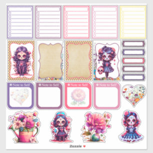 Sticker Jardin gothique mignon Crâne en sucre - Planificat