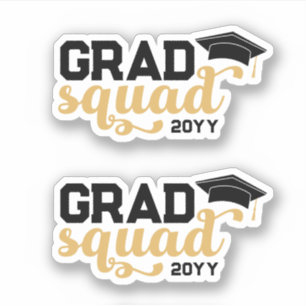 Sticker Jaune Black Grad Squad Ajouter Année
