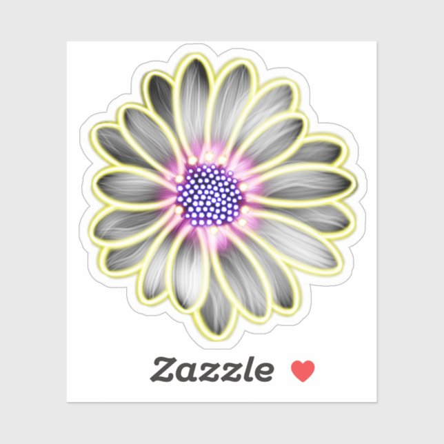 Sticker Jaune et violet Effet lumière margueuse (Feuille)