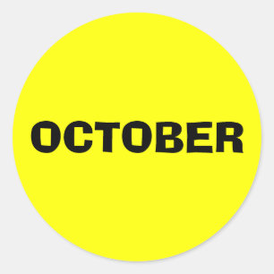 Sticker jaune publicitaire d'octobre par Janz