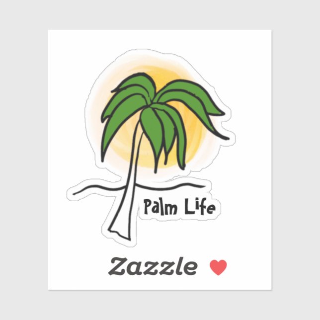 Sticker Jaune Sun Green Palm Beach (Feuille)
