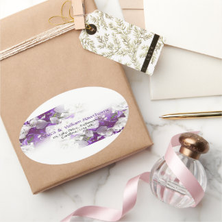 Sticker jaune violet floral