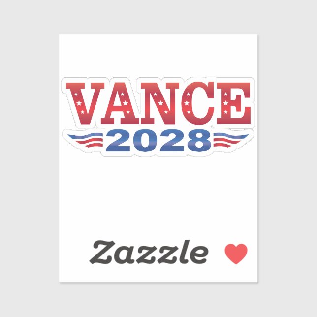 Sticker JD Vance Président 2028 (bl) (Feuille)