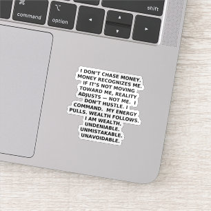 STICKER JE COMMANDE LA RICHESSE. PAS LES OPINIONS.