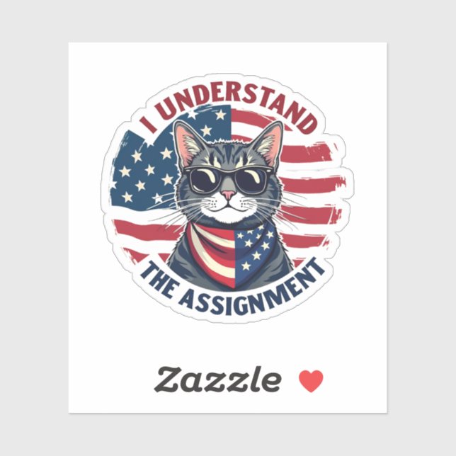 Sticker Je comprends l'affectation Harris Walz Cat Lady (Feuille)
