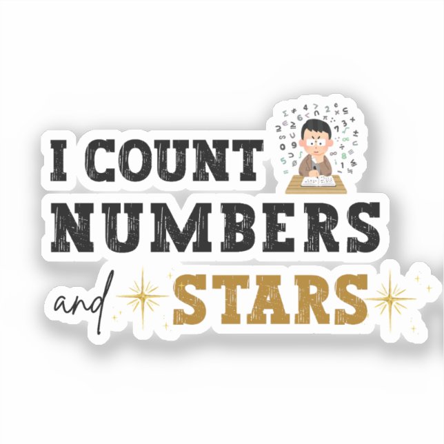 Sticker Je compte les nombres et les étoiles - Comptable (Recto)