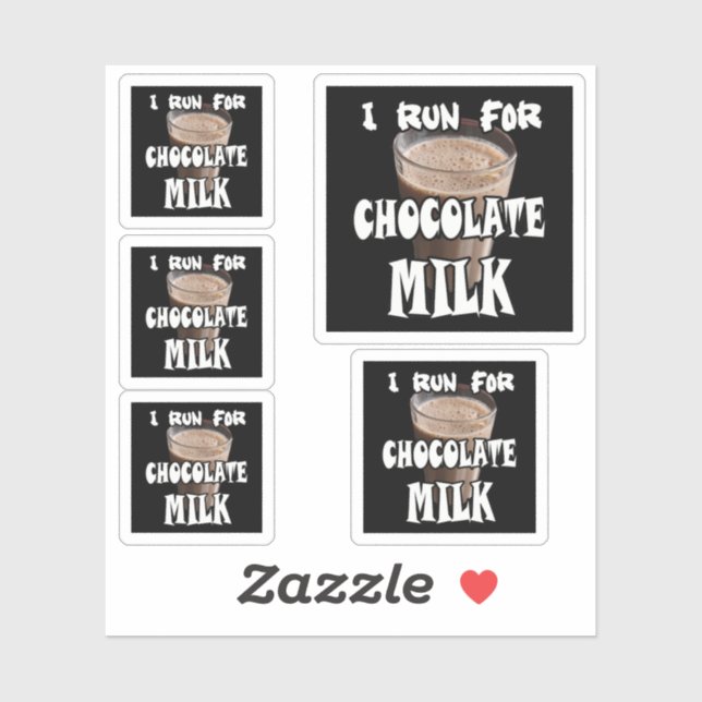 Sticker Je cours pour le lait chocolaté Running (Feuille)
