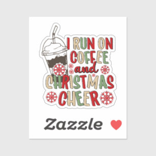 Sticker Je cours sur le café et la fête de Noël