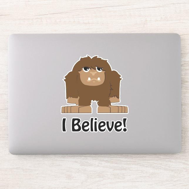 Sticker Je Crois Cartoon Sasquatch Bigfoot (Ordinateur)