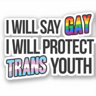Sticker Je dirai gai et protégerai les jeunes trans