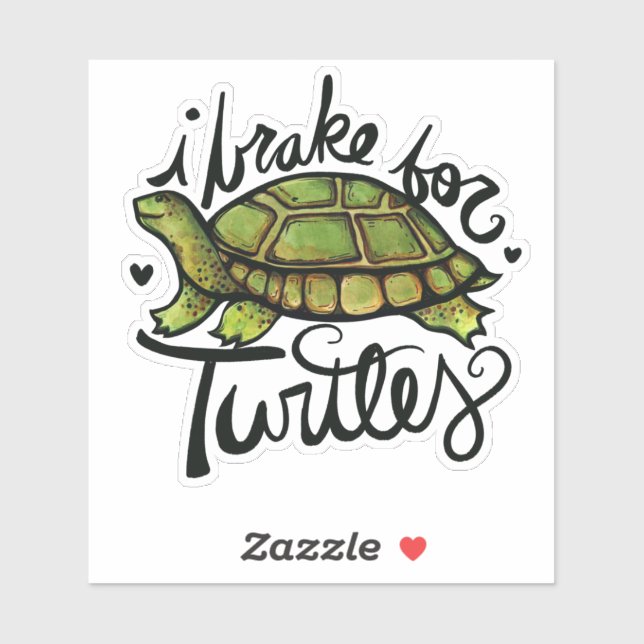 Sticker Je freine pour les tortues mignonnes tortues amant (Feuille)