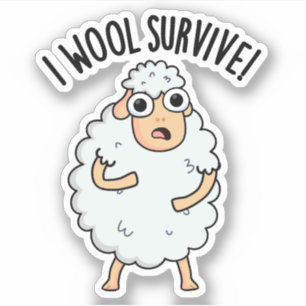 Sticker Je Laine Survive Des Puns Moutons Drôle