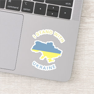 Sticker Je me tiens avec l'Ukraine ukrainienne Carte du Dr