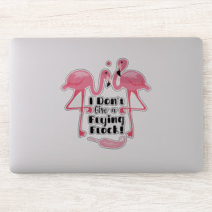 Sticker Je ne donne pas de coupure de Flamant rose de vol