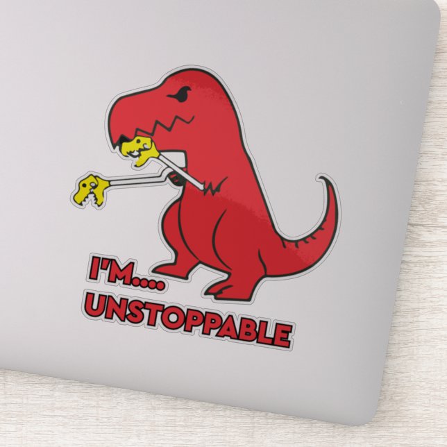 Sticker Je ne peux pas arrêter Funny Dino (Détail)
