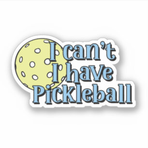 Sticker Je ne peux pas, j'ai du pickleball   Bleu et jaune