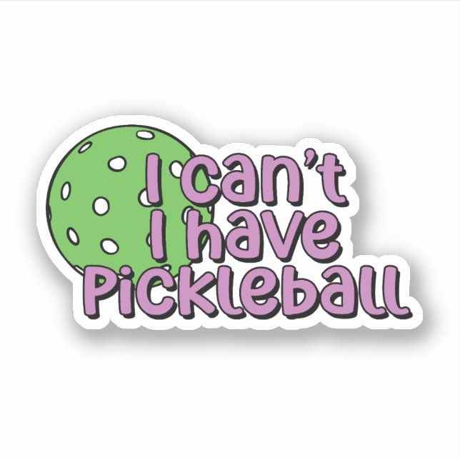 Sticker Je ne peux pas, j'ai du pickleball | Violet et ver (Devant)