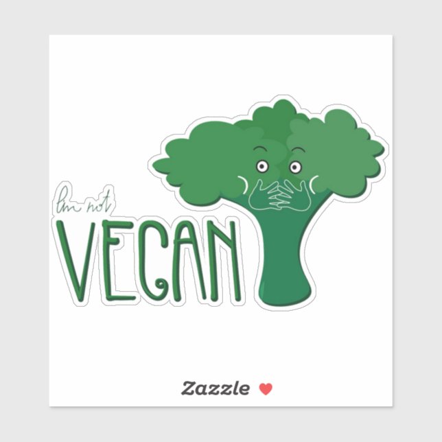 Sticker je ne suis pas végétalien (Feuille)