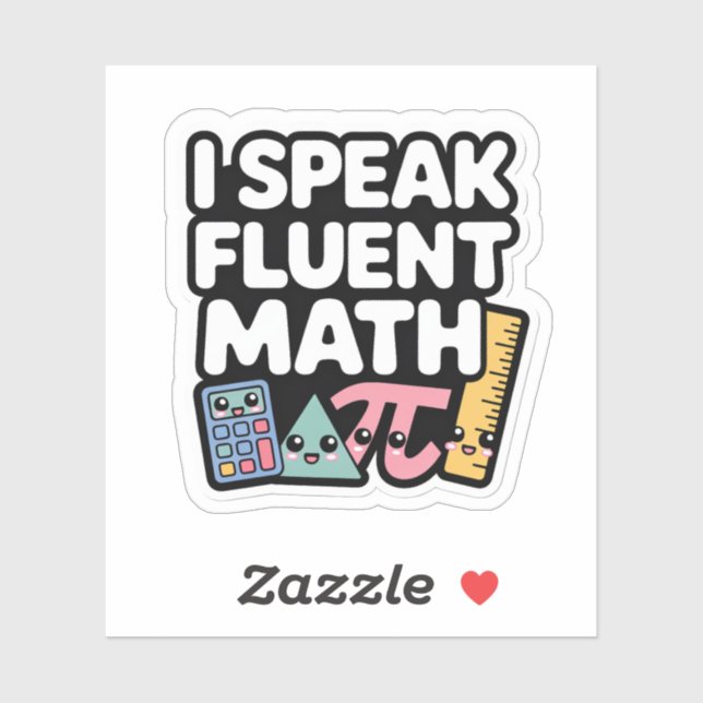 Sticker Je parle couramment les maths Prof de maths drôle  (Feuille)