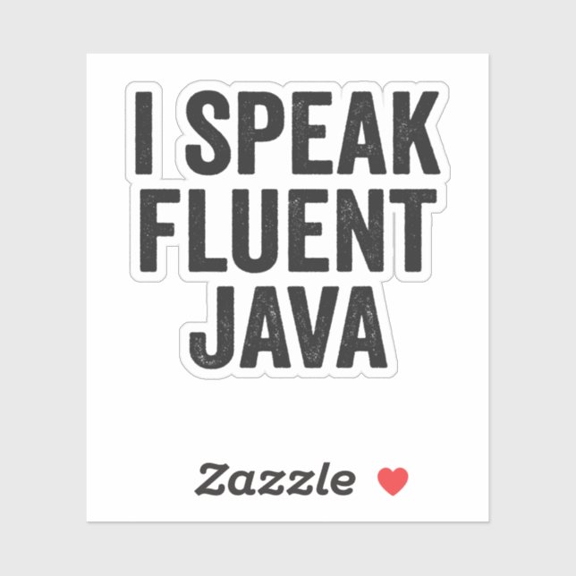 Sticker Je parle Fluent Java Funny Coding Geek Programmer (Feuille)